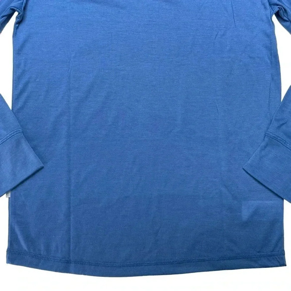 Perry Ellis 1/4 Button Blue Long Sleeve Mens Sleepwear Shirt Size Small - Picture 10 of 11